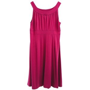 Lane Bryant Dress Womens 14/16 Hot Pink Empire Waist Sleeveless Midi Summer